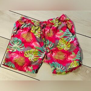 Super Massive Pink Flamingo Tropical Mens Swim Trunks M
